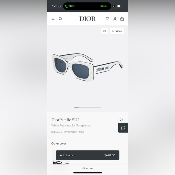 Dior White Pacific S1U Sunglasses - Picture 1 of 12